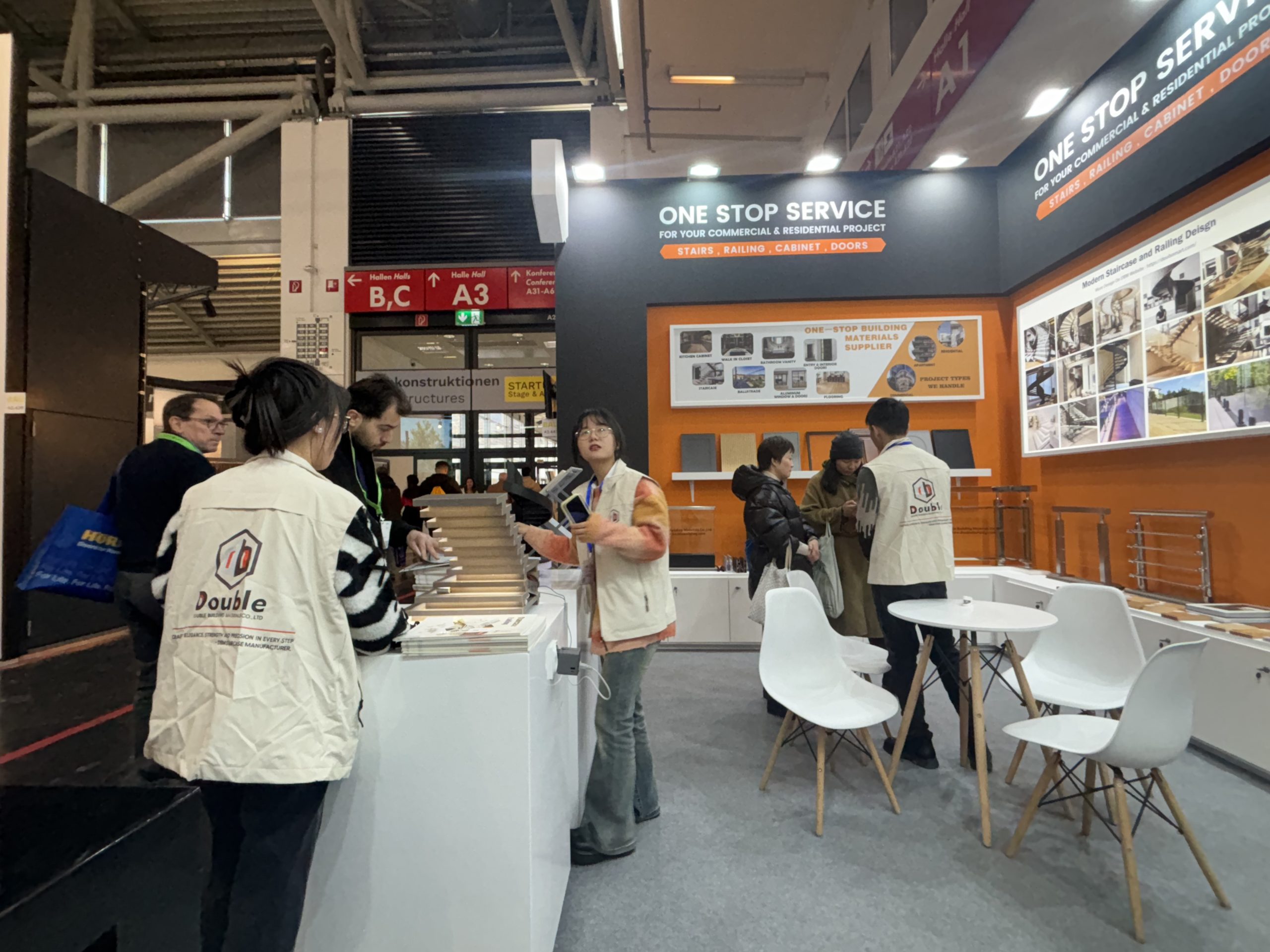 Double Building Materials team at BAU 2025 Munich — ready to support European stair and railing projects